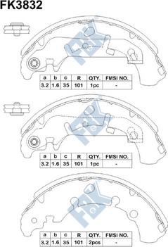 FBK FK3832 - Brake Shoe Set autospares.lv