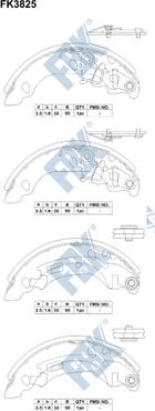 FBK FK3825 - Brake Shoe Set autospares.lv