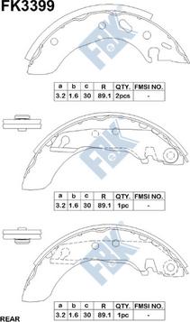 FBK FK3399 - Brake Shoe Set autospares.lv