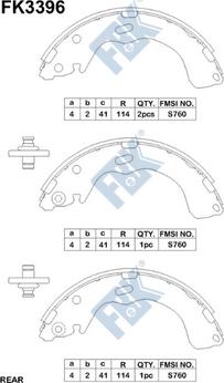 FBK FK3396 - Brake Shoe Set autospares.lv