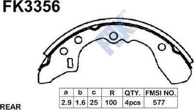 FBK FK3356 - Brake Shoe Set autospares.lv