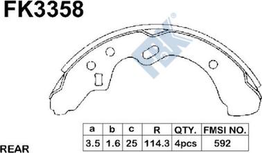 FBK FK3358 - Brake Shoe Set autospares.lv