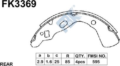 FBK FK3369 - Brake Shoe Set autospares.lv
