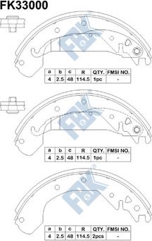 FBK FK33000 - Brake Shoe Set autospares.lv