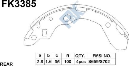 FBK FK3385 - Brake Shoe Set autospares.lv