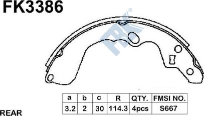 FBK FK3386 - Brake Shoe Set autospares.lv