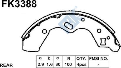 FBK FK3388 - Brake Shoe Set autospares.lv