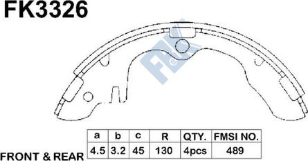 FBK FK3326 - Brake Shoe Set autospares.lv