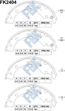 FBK FK2404 - Brake Shoe Set autospares.lv