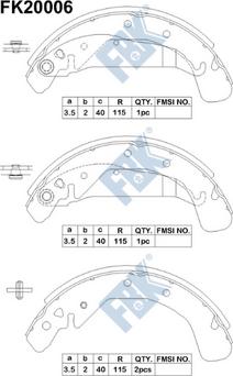 FBK FK20006 - Brake Shoe Set autospares.lv