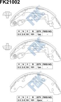 FBK FK21002 - Brake Shoe Set autospares.lv