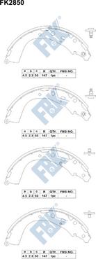 FBK FK2850 - Brake Shoe Set autospares.lv