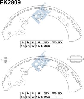 FBK FK2809 - Brake Shoe Set autospares.lv