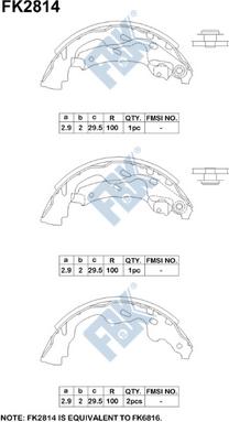 FBK FK2814 - Brake Shoe Set autospares.lv