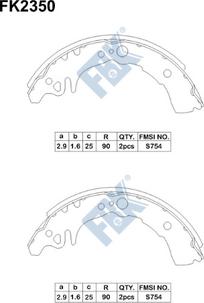 FBK FK2350 - Brake Shoe Set autospares.lv