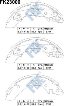 FBK FK23000 - Brake Shoe Set autospares.lv