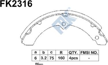 FBK FK2316 - Brake Shoe Set autospares.lv