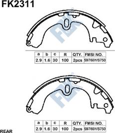 FBK FK2311 - Brake Shoe Set autospares.lv