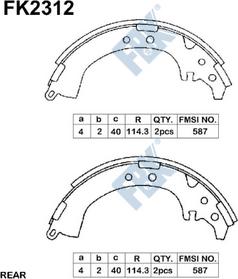 FBK FK2312 - Brake Shoe Set autospares.lv