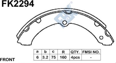 FBK FK2294 - Brake Shoe Set autospares.lv