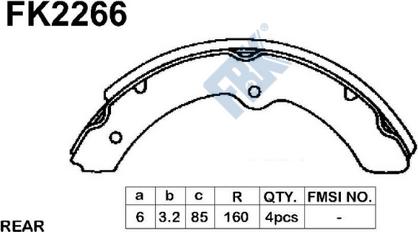 FBK FK2266 - Brake Shoe Set autospares.lv