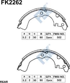 FBK FK2262 - Brake Shoe Set autospares.lv