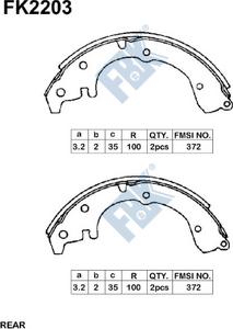 FBK FK2203 - Brake Shoe Set autospares.lv