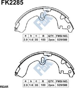 FBK FK2285 - Brake Shoe Set autospares.lv