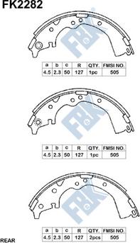 FBK FK2282 - Brake Shoe Set autospares.lv