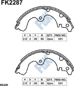 FBK FK2287 - Brake Shoe Set autospares.lv