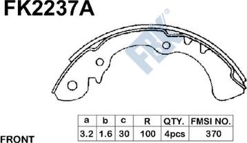 FBK FK2237A - Brake Shoe Set autospares.lv