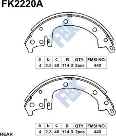 FBK FK2220A - Brake Shoe Set autospares.lv