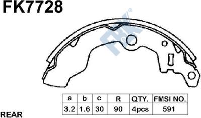 FBK FK7728 - Brake Shoe Set autospares.lv