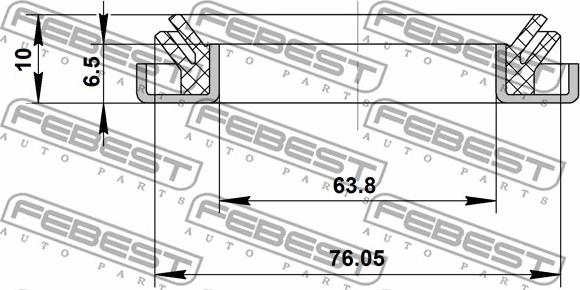 Febest 95DDY-75640610X - Seal Ring, wheel hub autospares.lv