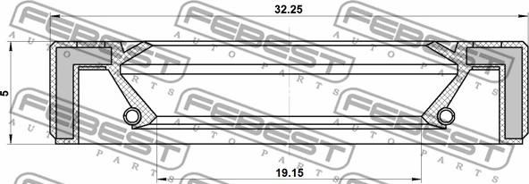 Febest 95GAY-21320505R - Seal, oil pump autospares.lv