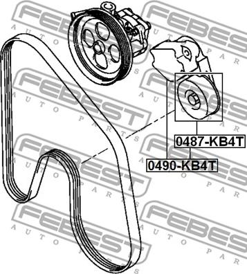 Febest 0490-KB4T - Belt Tensioner, v-ribbed belt autospares.lv