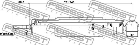 Febest 04655699R - Shock Absorber autospares.lv