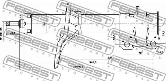 Febest 04665579F - Shock Absorber autospares.lv