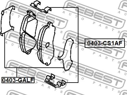 Febest 0403-CS1AF - Accessory Kit for disc brake Pads autospares.lv