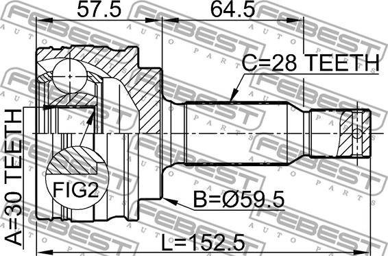 Febest 0410-CY2 - Joint Kit, drive shaft autospares.lv