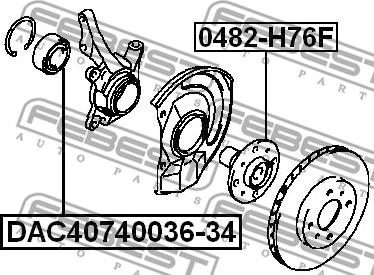 Febest DAC40740036-34 - Wheel Bearing autospares.lv