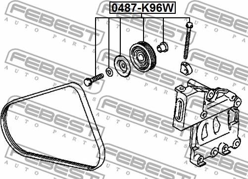 Febest 0487-K96W - Pulley, v-ribbed belt autospares.lv