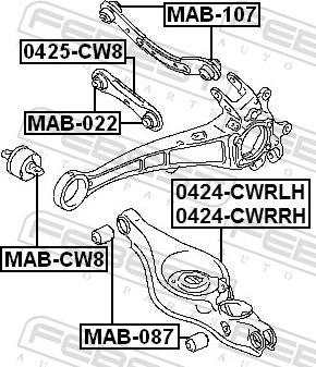 Febest 0424-CWRLH - Track Control Arm autospares.lv