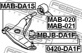 Febest MAB-DA1S - Bush of Control / Trailing Arm autospares.lv