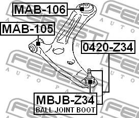 Febest MAB-105 - Bush of Control / Trailing Arm autospares.lv