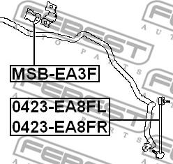 Febest 0423-EA8FL - Rod / Strut, stabiliser autospares.lv