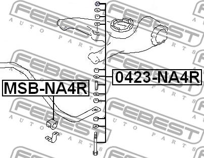 Febest 0423-NA4R - Rod / Strut, stabiliser autospares.lv