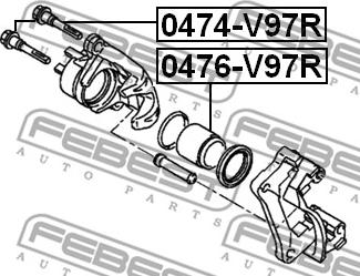 Febest 0476-V97R - Piston, brake caliper autospares.lv