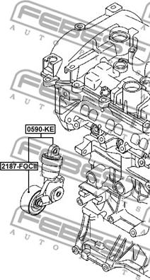 Febest 0590-KE - Belt Tensioner, v-ribbed belt autospares.lv