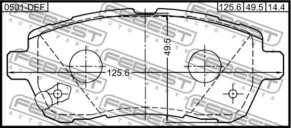 Febest 0501-DEF - Brake Pad Set, disc brake autospares.lv